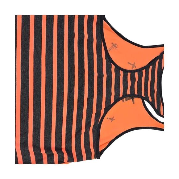 The Classic Orange and Black Striped Tank Top - Picture 3 of 7